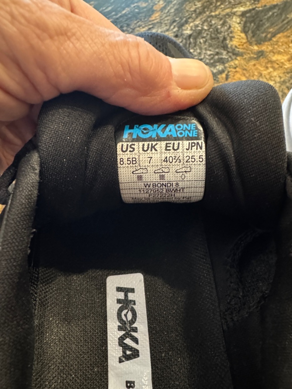 Hoka Bondi 8 Running Shoes - Black with White Sole - Picture 2 of 10